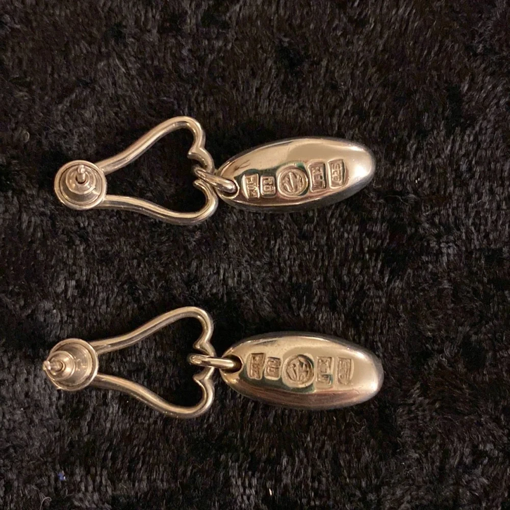 Sterling Silver Earrings vintage Mexican, 9.5g - Picture 4 of 5